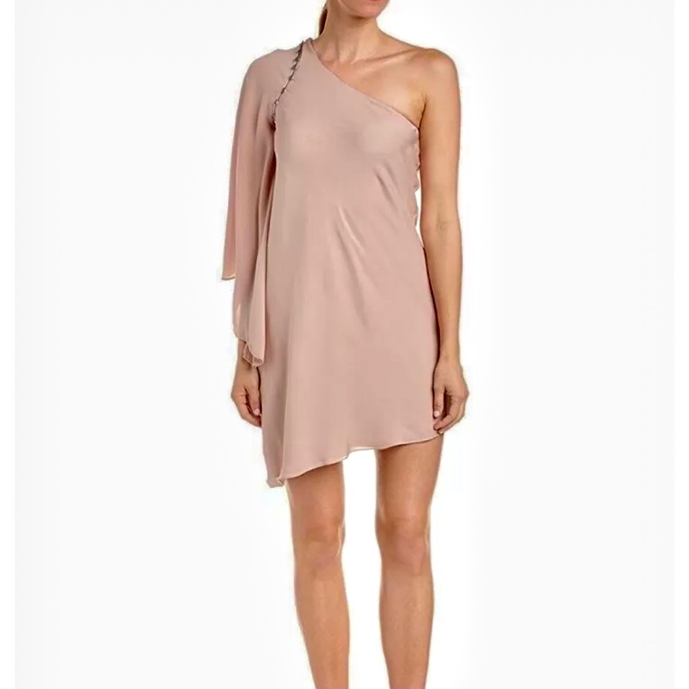 Haute Hippie Romance Blush One Shoulder Cocktail Dress Size 2
